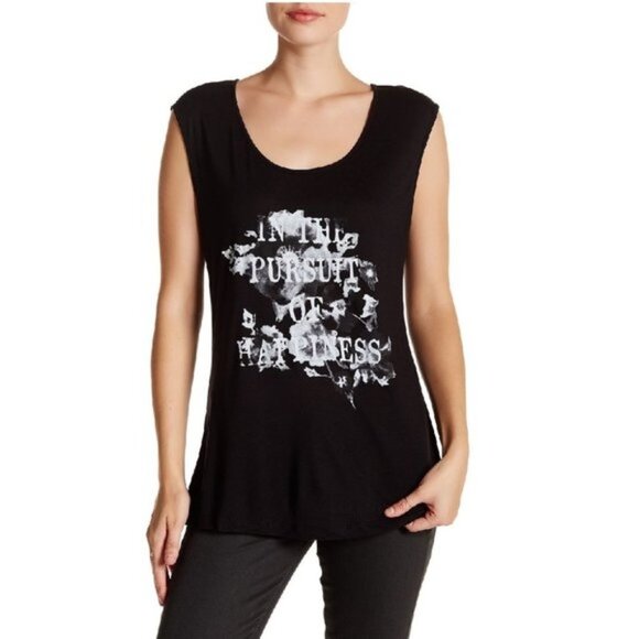 Haute Hippie Cap Sleeve Floral Tee - Picture 1 of 4